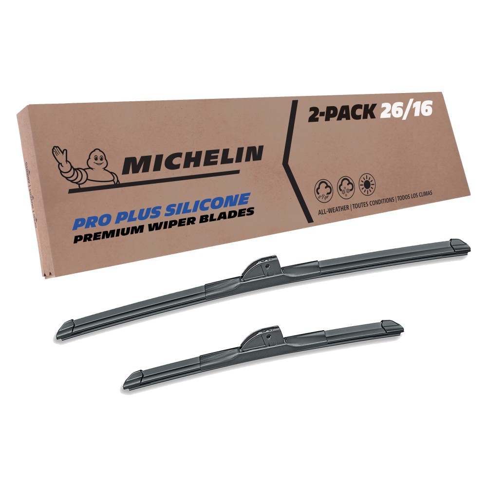 Fits 2019-2022 Peugeot 2008 Windshield Wiper Blades Replacement 2 Pack Michelin Pro Plus Silicone 26 & 16 inch Size