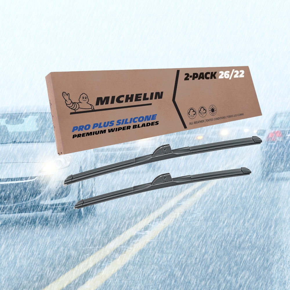 Fits 2017-2020 Ram ProMaster Rapid Windshield Wiper Blades Replacement 2 Pack Michelin Pro Plus Silicone 26 & 22 inch Size