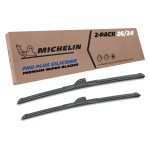 Fits 2011-2012 Thor-Motor-Coach Chateau Citation Sprinter Windshield Wiper Blades Replacement 2 Pack Michelin Pro Plus Silicone 26 & 24 inch Size