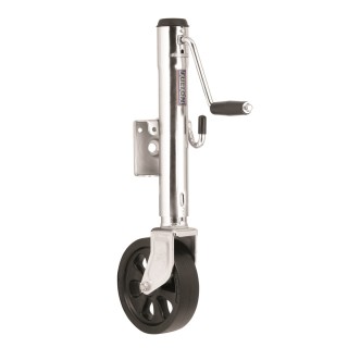 Fulton Bolt-Thru Swivel Trailer Jack 1,500lbs w/ 8" Caster Wheel 10" Lift Weld-On 13.6" Retracted