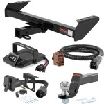 For 2003-2006 GMC Sierra 3500 Tow Package Camp n' Field Trailer Hitch + Brake Controller Curt Assure 51160 Proportional Up To 4 Axles + 7 Way Trailer Wiring Plug & 2-5/16" ball 4 inch drop Fits Cab & Chassis Curt 13028 2 inch Tow Receiver