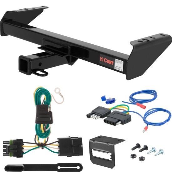 For 1988-1991 Chevy C/K Pickup Trailer Hitch + Wiring 5 Pin Fits Standard or Step Bumper Curt 13028 2 inch Tow Receiver