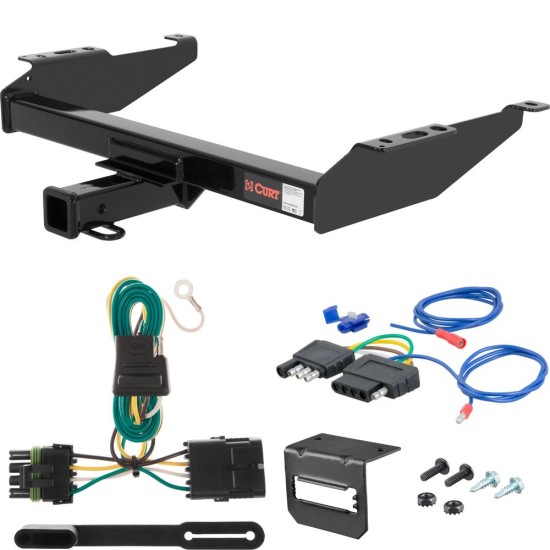 For 1988-2000 Chevy C/K Pickup Trailer Hitch + Wiring 5 Pin Fits Standard or Step Bumper Curt 13042 2 inch Tow Receiver