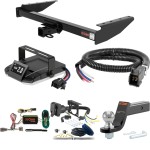 For 1995-1998 Jeep Grand Cherokee Tow Package Camp n' Field Trailer Hitch + Brake Controller Curt Assure 51160 Proportional Up To 4 Axles + 7 Way Trailer Wiring Plug & 2-5/16" ball 4 inch drop Fits All Models Curt 13048 2 inch Tow Receiver