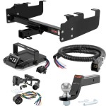 For 1975-1979 Ford F150 Tow Package Camp n' Field Trailer Hitch + Brake Controller Curt Assure 51160 Proportional Up To 4 Axles + 7 Way Trailer Wiring Plug & 2-5/16" ball 4 inch drop Fits w/ 10" Step Bumper Curt 13099 2 inch Tow Receiver