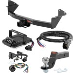 For 2015-2022 Chevy Colorado Tow Package Camp n' Field Trailer Hitch + Brake Controller Curt Assure 51160 Proportional Up To 4 Axles + 7 Way Trailer Wiring Plug & 2-5/16" ball 4 inch drop Fits All Models Curt 13176 2 inch Tow Receiver