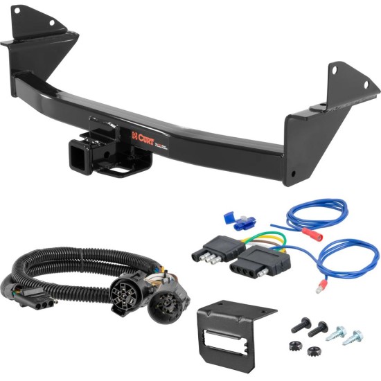 For 2015-2022 Chevy Colorado Trailer Hitch + Wiring 5 Pin Fits Models w/ Existing USCAR 7-way Curt 13176 2 inch Tow Receiver
