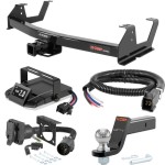 For 2015-2019 Chevy Silverado 3500 HD Tow Package Camp n' Field Trailer Hitch + Brake Controller Curt Assure 51160 Proportional Up To 4 Axles + 7 Way Trailer Wiring Plug & 2-5/16" ball 4 inch drop Fits 8' bed except factory receiver Tommy Gate or