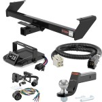 For 2003-2006 Toyota Tundra Tow Package Camp n' Field Trailer Hitch + Brake Controller Curt Assure 51160 Proportional Up To 4 Axles + 7 Way Trailer Wiring Plug & 2-5/16" ball 4 inch drop Fits w/ factory 7-Way Except towable bumper models Curt 131