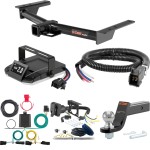 For 2015-2024 Ford Transit 250 Tow Package Camp n' Field Trailer Hitch + Brake Controller Curt Assure 51160 Proportional Up To 4 Axles + 7 Way Trailer Wiring Plug & 2-5/16" ball 4 inch drop Fits All Models Curt 13193 2 inch Tow Receiver