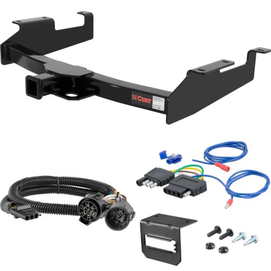 For 2007-2010 Chevy Silverado 3500 HD Trailer Hitch + Wiring 5 Pin Fits w/ Tommy Gate Lift Curt 13213 2 inch Tow Receiver