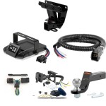 For 2005-2010 Jeep Grand Cherokee Tow Package Camp n' Field Trailer Hitch + Brake Controller Curt Assure 51160 Proportional Up To 4 Axles + 7 Way Trailer Wiring Plug & 2-5/16" ball 4 inch drop Fits Models w/ Tow Prep Package Excluding SRT8 Curt 1