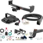For 2016-2023 Toyota Tacoma Tow Package Camp n' Field Trailer Hitch + Brake Controller Curt Assure 51160 Proportional Up To 4 Axles + 7 Way Trailer Wiring Plug & 2-5/16" ball 4 inch drop Fits All Models Curt 13264 2 inch Tow Receiver