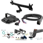 For 2016-2018 Volvo V60 Tow Package Camp n' Field Trailer Hitch + Brake Controller Curt Assure 51160 Proportional Up To 4 Axles + 7 Way Trailer Wiring Plug & 2-5/16" ball 4 inch drop Fits All Models Curt 13266 2 inch Tow Receiver