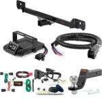 For 2014-2024 Ram ProMaster 2500 Tow Package Camp n' Field Trailer Hitch + Brake Controller Curt Assure 51160 Proportional Up To 4 Axles + 7 Way Trailer Wiring Plug & 2-5/16" ball 4 inch drop Fits All Models Curt 13295 2 inch Tow Receiver