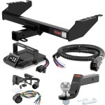 For 1980-1983 Ford F100 Tow Package Camp n' Field Trailer Hitch + Brake Controller Curt Assure 51160 Proportional Up To 4 Axles + 7 Way Trailer Wiring Plug & 2-5/16" ball 4 inch drop Fits All Models Curt 13310 2 inch Tow Receiver