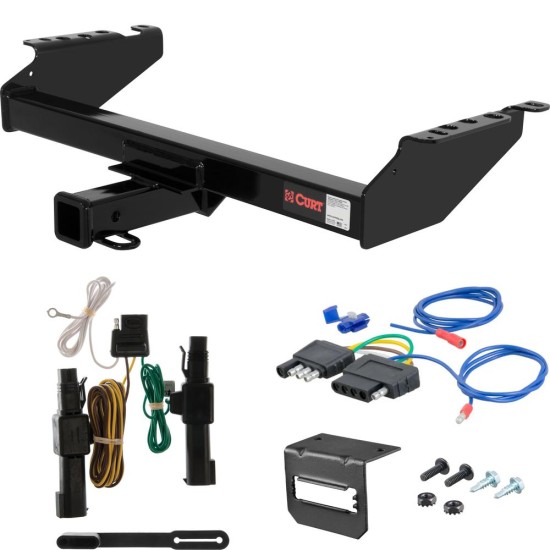 For 1986-1993 Dodge D Series Ram Pickup Trailer Hitch + Wiring 5 Pin Except roll pan bumper Curt 13310 2 inch Tow Receiver