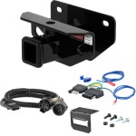 For 2013 Ram 2500 Trailer Hitch + Wiring 5 Pin Fits Models w/ USCAR 7-way Factory Connector Excluding factory receiver Curt 13333 2 inch Tow Receiver