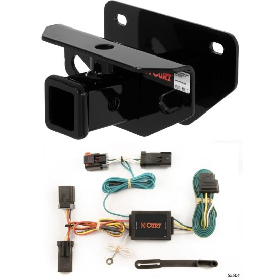 For 2004-2005 Dodge Ram 1500 Trailer Hitch + Wiring 4 Pin Except factory receiver Curt 13333 55504 2 inch Tow Receiver