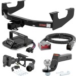 For 2008-2016 Ford F350 Super Duty Tow Package Camp n' Field Trailer Hitch + Brake Controller Curt Assure 51160 Proportional Up To 4 Axles + 7 Way Trailer Wiring Plug & 2-5/16" ball 4 inch drop Fits Models w/ USCAR 7-way Factory Connector Excludi