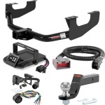 For 2008-2016 Ford F450 Super Duty Tow Package Camp n' Field Trailer Hitch + Brake Controller Curt Assure 51160 Proportional Up To 4 Axles + 7 Way Trailer Wiring Plug & 2-5/16" ball 4 inch drop Fits Models w/o Factory Connector Except Cab & C