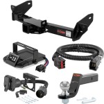 For 2006-2008 Lincoln Mark LT Tow Package Camp n' Field Trailer Hitch + Brake Controller Curt Assure 51160 Proportional Up To 4 Axles + 7 Way Trailer Wiring Plug & 2-5/16" ball 4 inch drop Fits Models w/ Existing USCAR 7-way Curt 13360 2 inch Tow