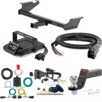 For 2011-2020 Dodge Grand Caravan Tow Package Camp n' Field Trailer Hitch + Brake Controller Curt Assure 51160 Proportional Up To 4 Axles + 7 Way Trailer Wiring Plug & 2-5/16" ball 4 inch drop Fits All Models Curt 13364 2 inch Tow Receiver