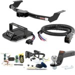 For 2007-2014 Toyota FJ Cruiser Tow Package Camp n' Field Trailer Hitch + Brake Controller Curt Assure 51160 Proportional Up To 4 Axles + 7 Way Trailer Wiring Plug & 2-5/16" ball 4 inch drop Fits All Models Curt 13367 2 inch Tow Receiver