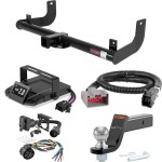 For 2009-2014 Ford F150 Tow Package Camp n' Field Trailer Hitch + Brake Controller Curt Assure 51160 Proportional Up To 4 Axles + 7 Way Trailer Wiring Plug & 2-5/16" ball 4 inch drop Fits Models w/ Factory 4-Flat Excluding factory receiver Curt 1