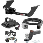 For 2015-2018 Ram 1500 Tow Package Camp n' Field Trailer Hitch + Brake Controller Curt Assure 51160 Proportional Up To 4 Axles + 7 Way Trailer Wiring Plug & 2-5/16" ball 4 inch drop Except factory receiver Curt 13374 2 inch Tow Receiver