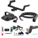 For 2018-2024 Subaru Crosstrek Tow Package Camp n' Field Trailer Hitch + Brake Controller Curt Assure 51160 Proportional Up To 4 Axles + 7 Way Trailer Wiring Plug & 2-5/16" ball 4 inch drop Except Hybrid Curt 13382 2 inch Tow Receiver