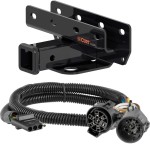 For 2007-2018 Jeep Wrangler JK Trailer Hitch + Wiring 4 Pin Fits Models w/ Existing USCAR 7-way Curt 13392 55384 2 inch Tow Receiver