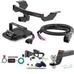For 2017-2024 Honda CRV Tow Package Camp n' Field Trailer Hitch + Brake Controller Curt Assure 51160 Proportional Up To 4 Axles + 7 Way Trailer Wiring Plug & 2-5/16" ball 4 inch drop Fits All Models Curt 13397 2 inch Tow Receiver