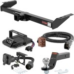 For 2000-2002 GMC Yukon XL Tow Package Camp n' Field Trailer Hitch + Brake Controller Curt Assure 51160 Proportional Up To 4 Axles + 7 Way Trailer Wiring Plug & 2-5/16" ball 4 inch drop Fits All Models Curt 13402 2 inch Tow Receiver