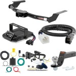 For 2003-2009 Lexus GX470 Tow Package Camp n' Field Trailer Hitch + Brake Controller Curt Assure 51160 Proportional Up To 4 Axles + 7 Way Trailer Wiring Plug & 2-5/16" ball 4 inch drop Fits All Models Curt 13445 2 inch Tow Receiver