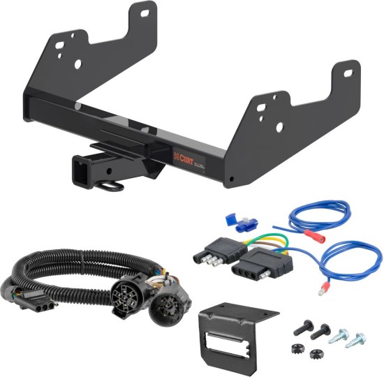 For 2015-2021 Ford F150 Trailer Hitch + Wiring 5 Pin Fits Models w/o factory hitch except Police Responder w/ USCAR 7-way Curt 13475 2 inch Tow Receiver