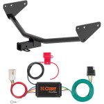 For 2022-2024 Mitsubishi Outlander Trailer Hitch + Wiring 4 Pin Fits w/ factory tow package - PHEV models Curt 13487 56412 2 inch Tow Receiver