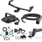 For 2023-2024 Kia Niro Tow Package Camp n' Field Trailer Hitch + Brake Controller Curt Assure 51160 Proportional Up To 4 Axles + 7 Way Trailer Wiring Plug & 2-5/16" ball 4 inch drop Except Plug-In-Hybrid Curt 13531 2 inch Tow Receiver