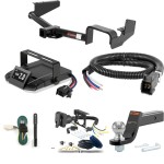 For 2008-2013 Toyota Highlander Tow Package Camp n' Field Trailer Hitch + Brake Controller Curt Assure 51160 Proportional Up To 4 Axles + 7 Way Trailer Wiring Plug & 2-5/16" ball 4 inch drop Fits Models w/o Factory Tow Package Curt 13534 2 inch T