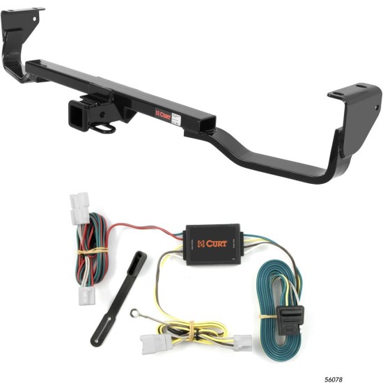 For 2007-2009 Hyundai Santa Fe Trailer Hitch + Wiring 4 Pin Fits Models w/o Factory Tow Package Curt 13538 56078 2 inch Tow Receiver