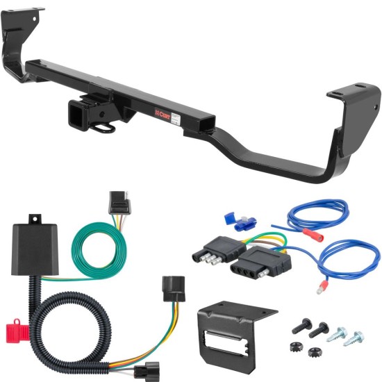 For 2007-2009 Hyundai Santa Fe Trailer Hitch + Wiring 5 Pin Fits w/ Factory Tow Prep Plug Curt 13538 2 inch Tow Receiver