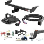 For 2005-2014 Volvo XC90 Tow Package Camp n' Field Trailer Hitch + Brake Controller Curt Assure 51160 Proportional Up To 4 Axles + 7 Way Trailer Wiring Plug & 2-5/16" ball 4 inch drop Fits All Models Curt 13559 2 inch Tow Receiver