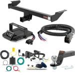 For 2003-2004 Volvo XC90 Tow Package Camp n' Field Trailer Hitch + Brake Controller Curt Assure 51160 Proportional Up To 4 Axles + 7 Way Trailer Wiring Plug & 2-5/16" ball 4 inch drop Fits All Models Curt 13559 2 inch Tow Receiver