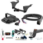 For 2020-2024 Subaru Outback Tow Package Camp n' Field Trailer Hitch + Brake Controller Curt Assure 51160 Proportional Up To 4 Axles + 7 Way Trailer Wiring Plug & 2-5/16" ball 4 inch drop Except Hybrid Curt 13570 2 inch Tow Receiver