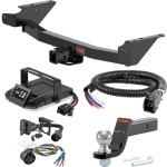 For 2023-2024 Chevy Colorado Tow Package Camp n' Field Trailer Hitch + Brake Controller Curt Assure 51160 Proportional Up To 4 Axles + 7 Way Trailer Wiring Plug & 2-5/16" ball 4 inch drop Fits All Models Curt 13576 2 inch Tow Receiver