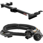 For 1999-2002 GMC Sierra 1500 Trailer Hitch + Wiring 4 Pin Fits w/ Roll Pan Bumper Curt 13932 55384 2 inch Tow Receiver