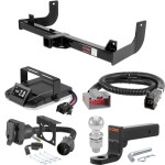 For 2009-2014 Ford F150 Tow Package Camp n' Field Trailer Hitch + Brake Controller Curt Assure 51160 Proportional Up To 4 Axles + 7 Way Trailer Wiring Plug & 2-5/16" ball 4 inch drop Fits Models w/ USCAR 7-way Factory Connector Excluding factory 