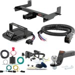 For 2015-2024 Ford Transit 250 Tow Package Camp n' Field Trailer Hitch + Brake Controller Curt Assure 51160 Proportional Up To 4 Axles + 7 Way Trailer Wiring Plug & 2-5/16" ball 4 inch drop Fits All Models Curt 14012 2 inch Tow Receiver