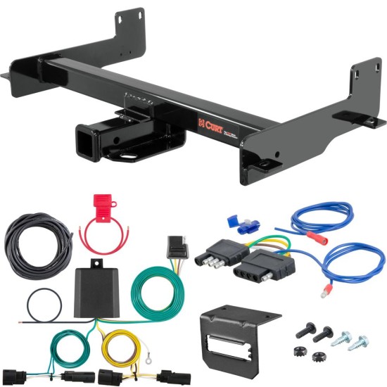 For 2015-2024 Ford Transit 350 Trailer Hitch + Wiring 5 Pin Fits Single Rear Wheel 148" Wheelbase Except Cab & Chassis/Cutaway Curt 14012 2 inch Tow Receiver