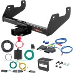 For 2021 Ford F150 Trailer Hitch + Wiring 5 Pin Fits Models w/o factory hitch exc Police w/ backup sensors w/o LED tail Curt 14017 2 inch Tow Receiver